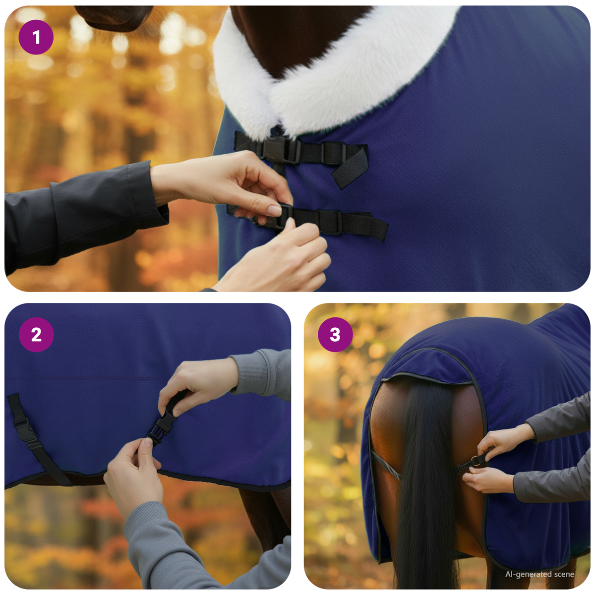 Horse Blanket Navy Blue 135 cm Polar fleece
