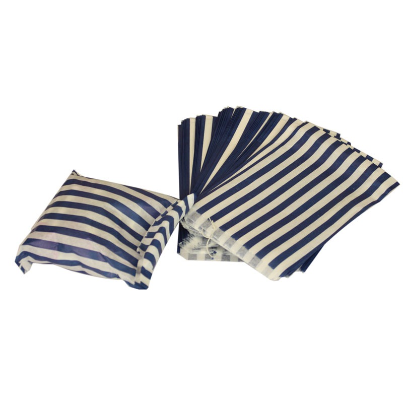 Dark Blue Small Candy Stripe Sweet Bags