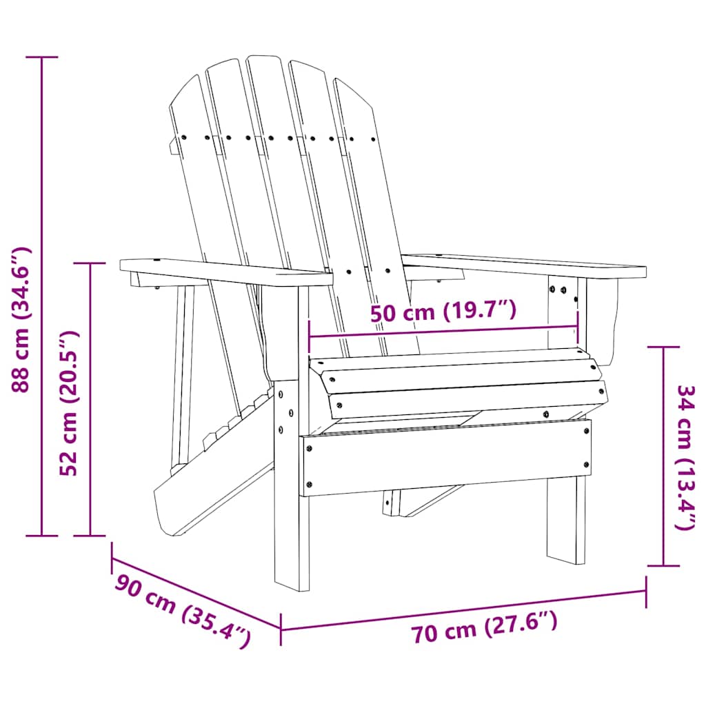 315874 vidaXL Garden Adirondack Chair Solid Fir Wood Yellow