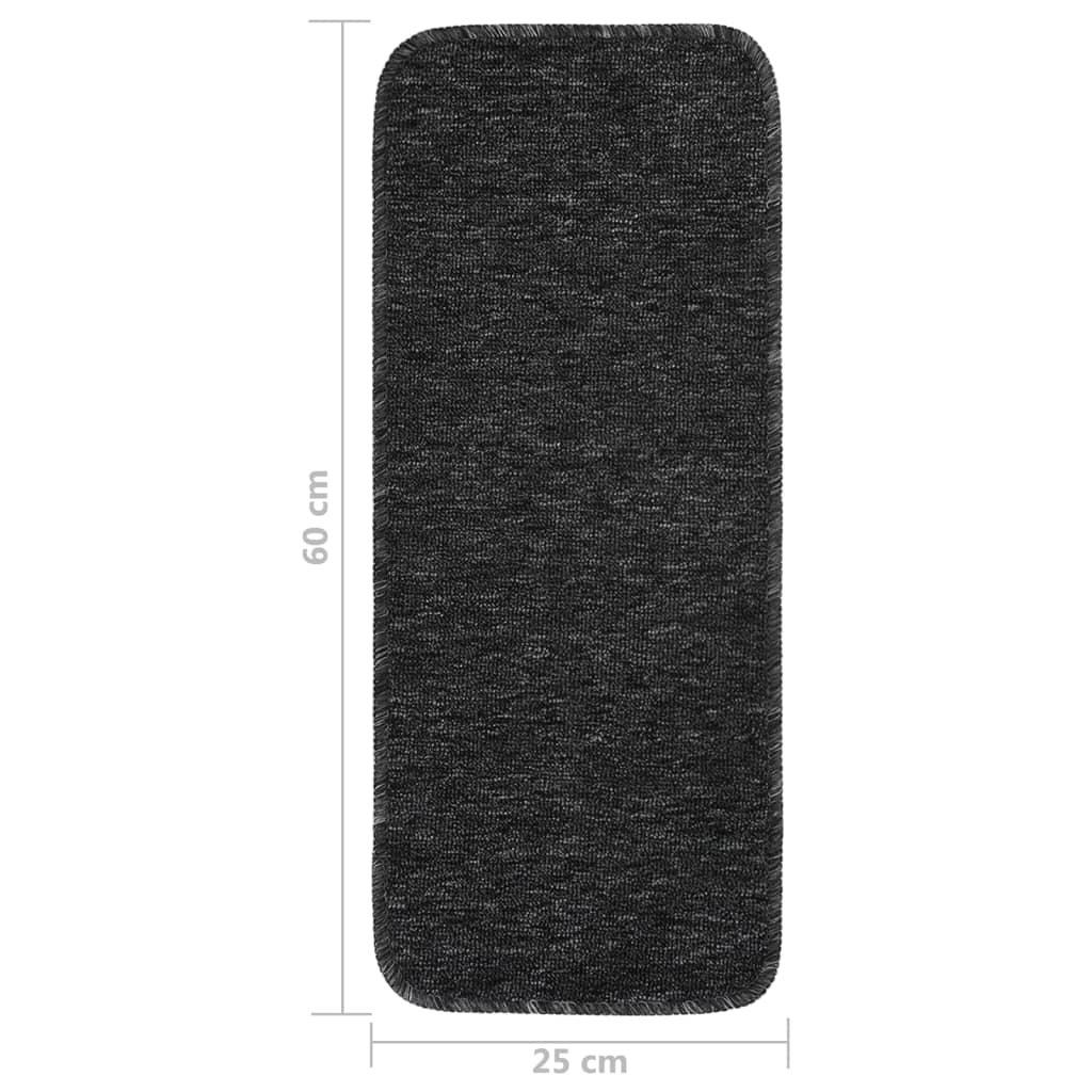 Anti Slip Stair Mats 15 pcs 60x25 cm Anthracite Rectangular