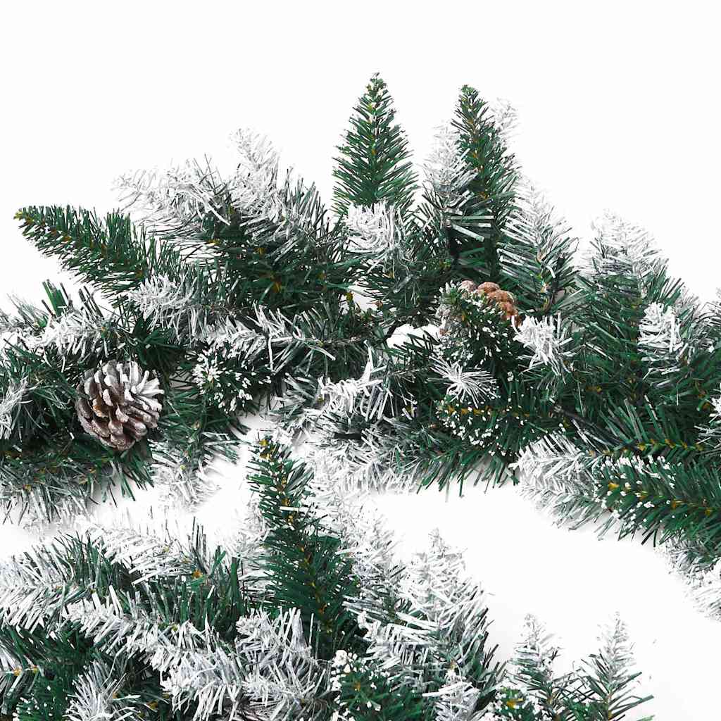 Christmas Garland with LED Lights Green 5,2 m PVC