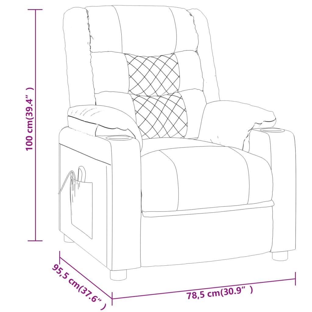 Massage Chair Grey Faux Leather