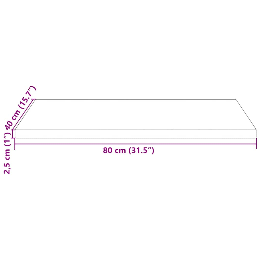 Table Top | White | Solid Pine Wood | 80 x 40 cm