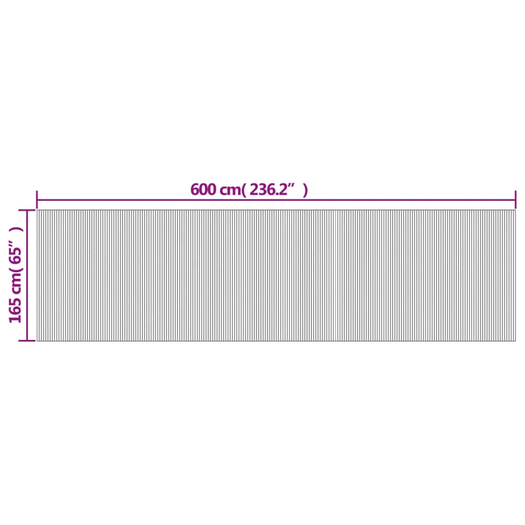 Room Divider Grey Width 600 cm Height 165 cm Bamboo