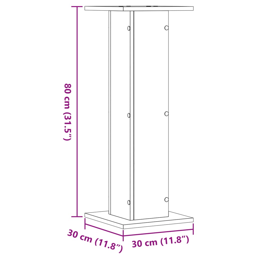 Speaker Stands 2 pcs Artisan Oak 30x30x80 cm Engineered Wood