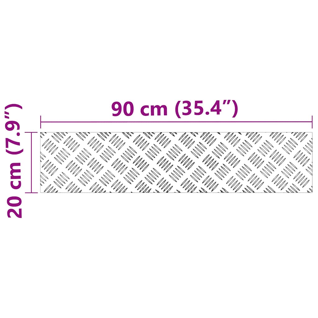 Stair Tread 4 pcs 90 x 20 cm Silver Aluminium Rectangular