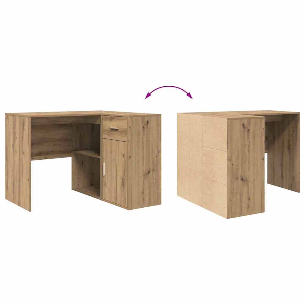 Corner Desk with Drawer with Shelf Artisan Oak 102 x 88 x 75 cm