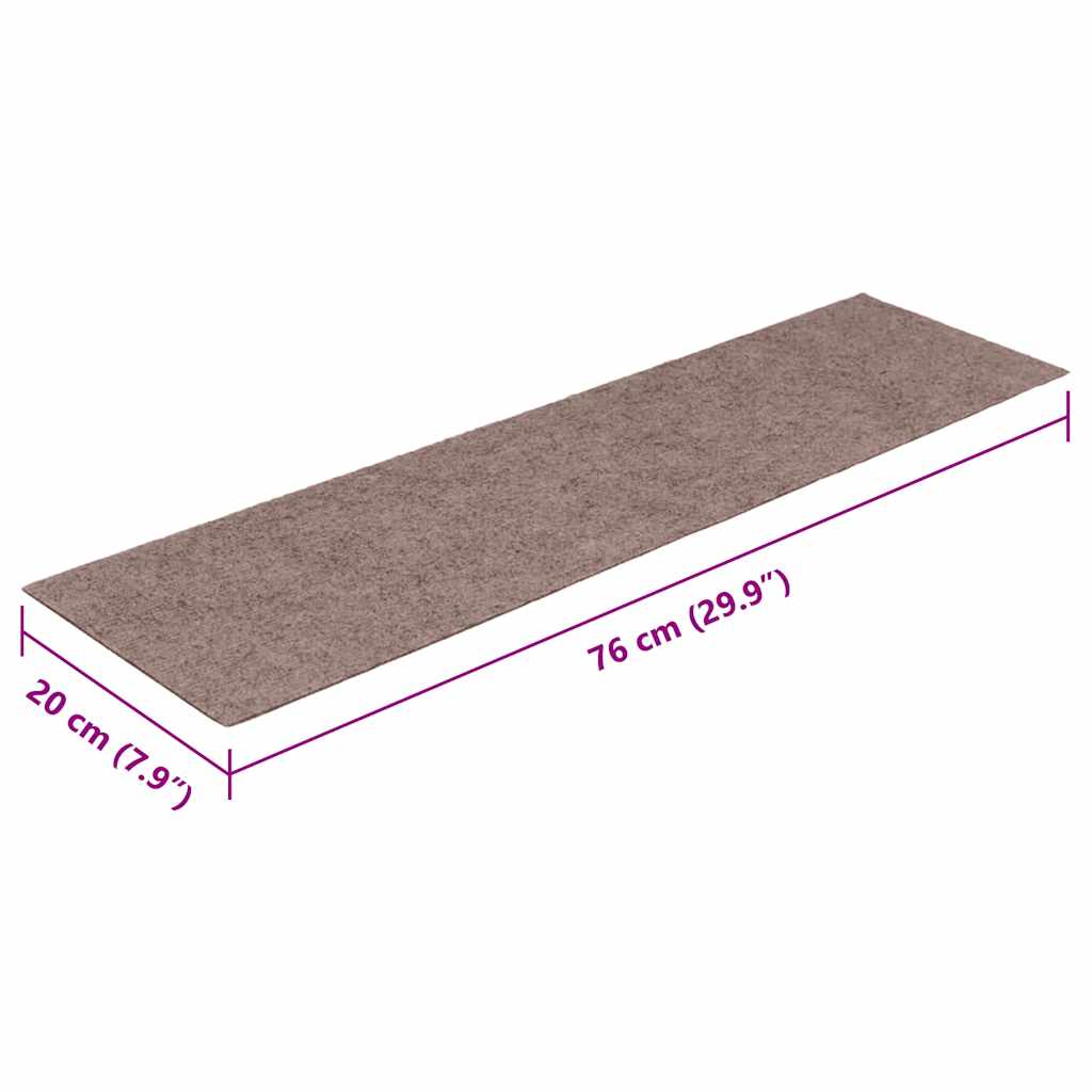 Stair Mats Self-adhesive 30 pcs 76x20 cm Light Brown Rectangular