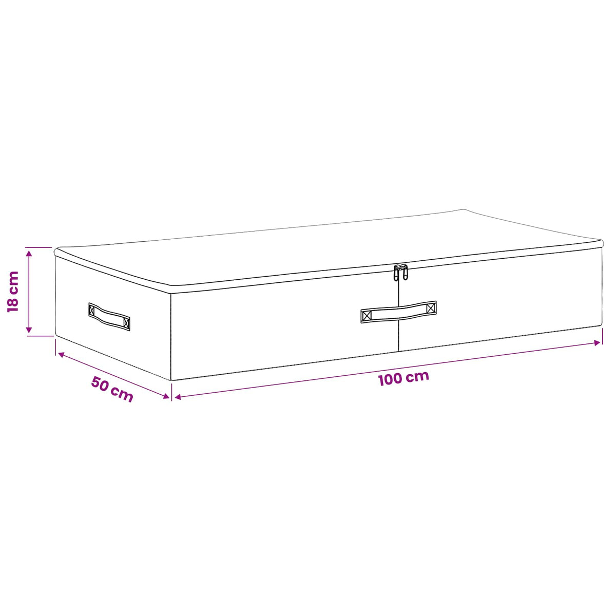 Storage Box 2 pcs Non-woven fabric 100 x 50 x 18 cm 90 L Cream