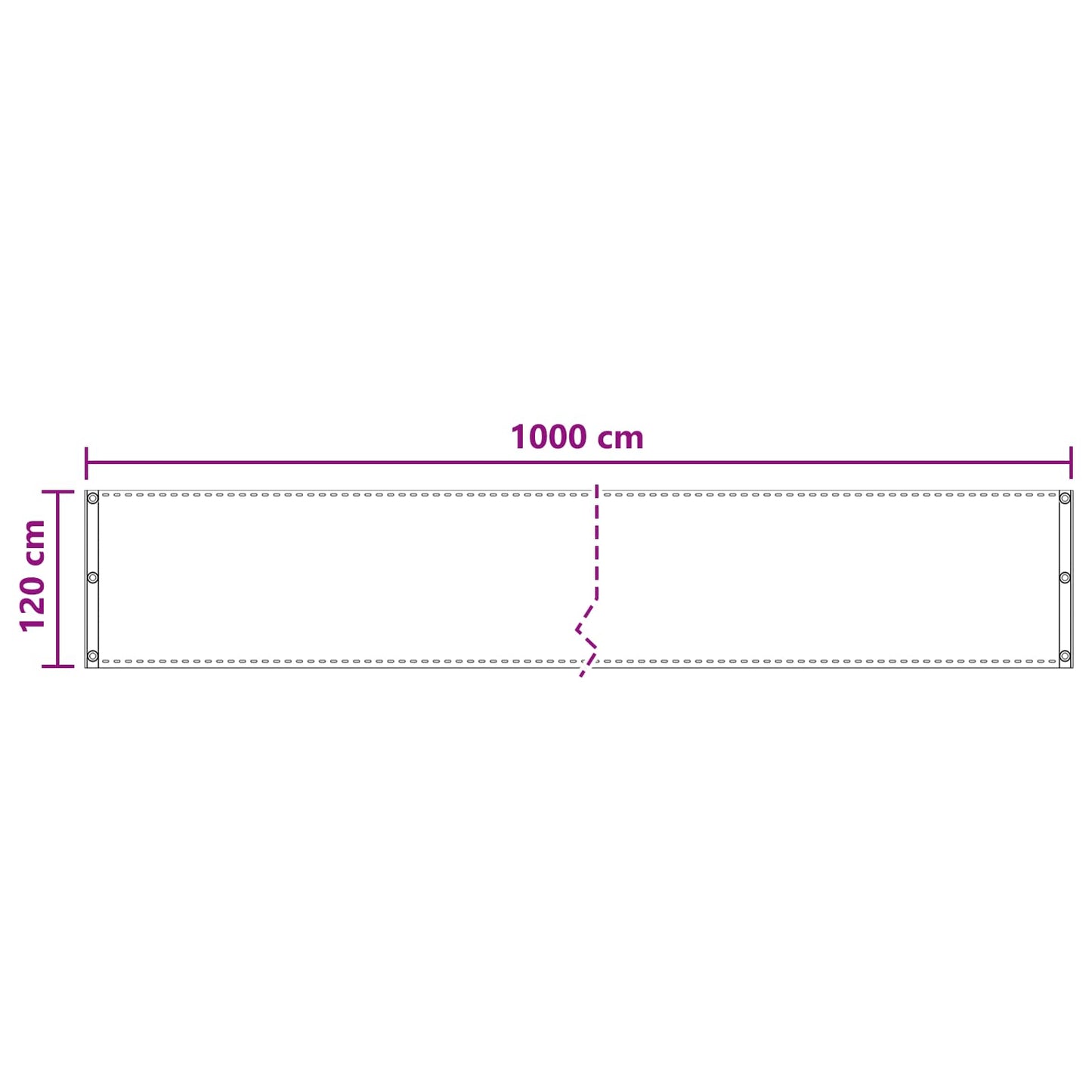 Balcony Screen Terracotta 120 x 1000 cm HDPE and Aluminium