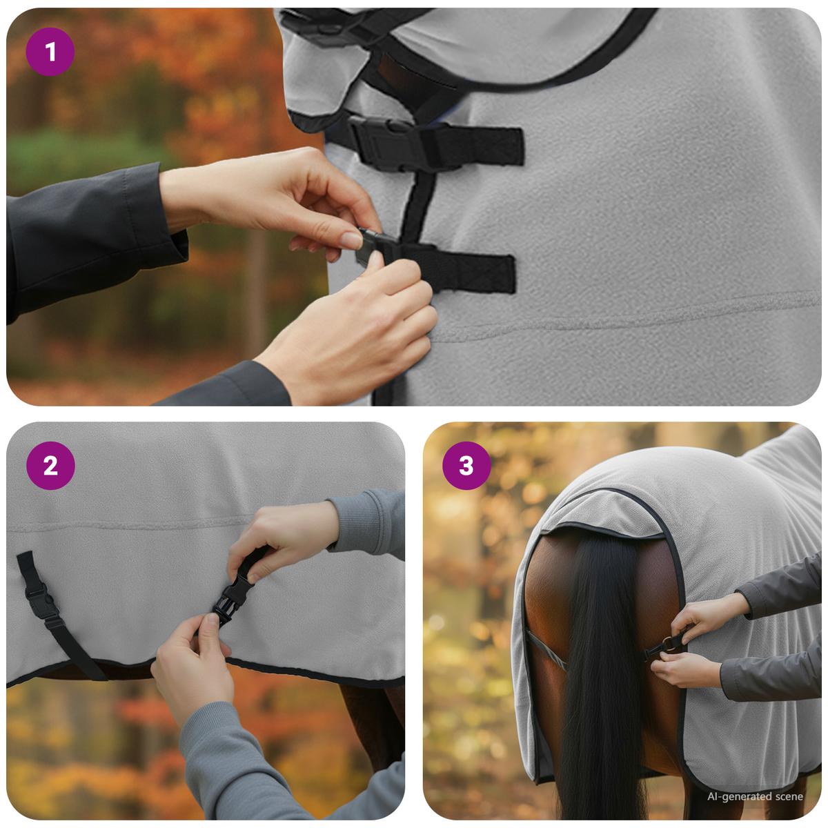 Horse Blanket Light Grey and Pink 135 cm Polyester Fleece