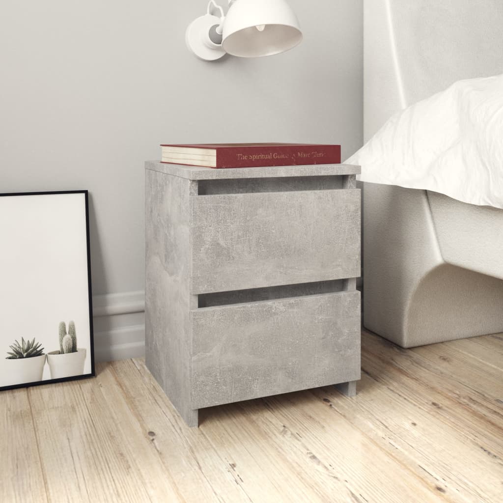 800521 vidaXL Bedside Cabinet Concrete Grey 30x30x40 cm Engineered Wood