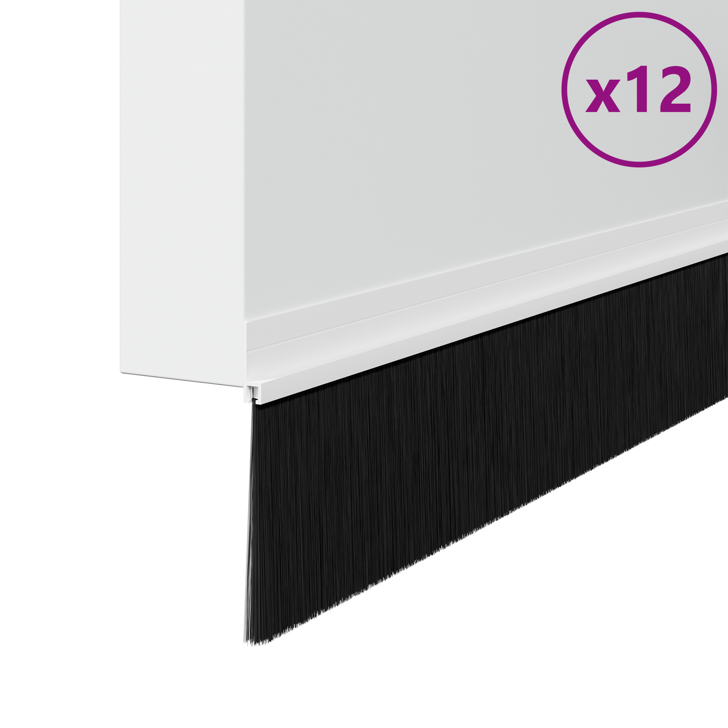 Self-adhesive Door Brush Seals 12 pcs 100 cm Aluminium Alloy