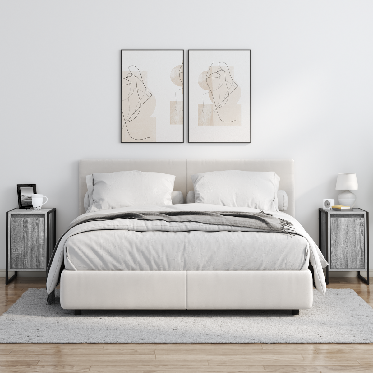 Bedside Table 2 pcs Grey Sonoma 39.5 x 30 x 50 cm