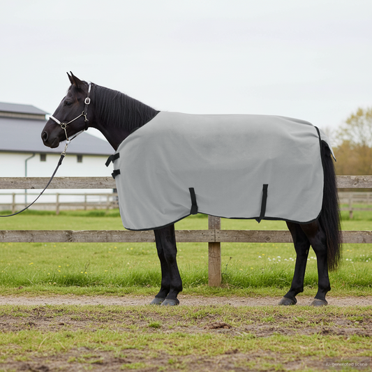 Horse Blanket Light Grey and Pink 105 cm Polyester Fleece