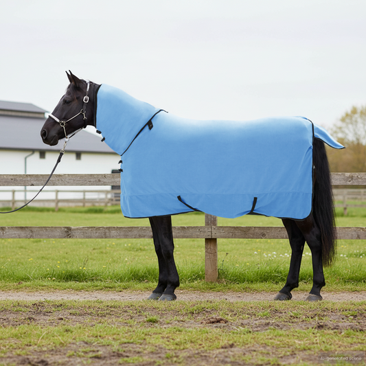 Horse Blanket Full Aqua 155 cm Polyester Fleece