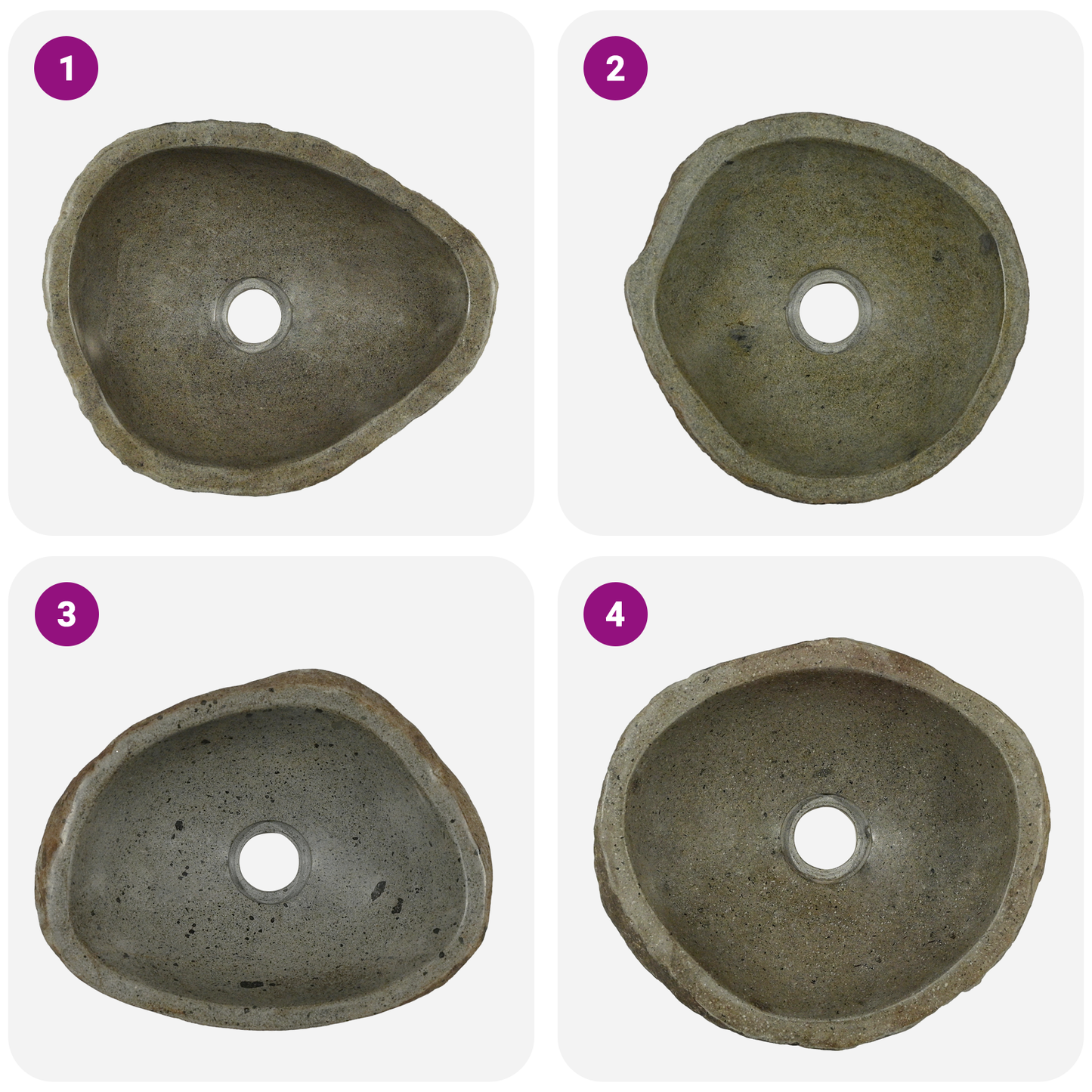 Riverstone basin Light Grey (30-37) x (25-30) x 12 cm