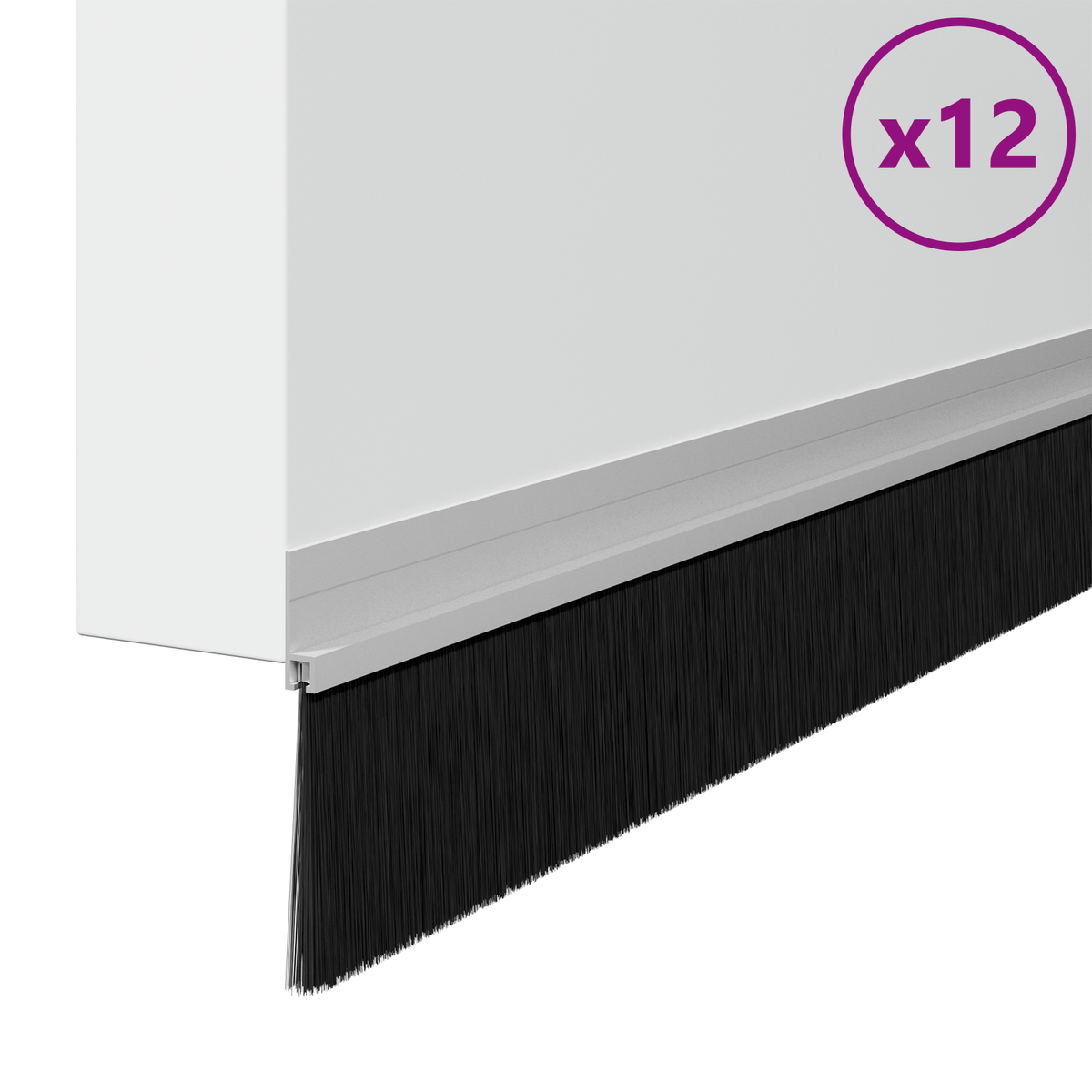 Self-adhesive Door Brush Seals 12 pcs 100 cm Aluminium Alloy