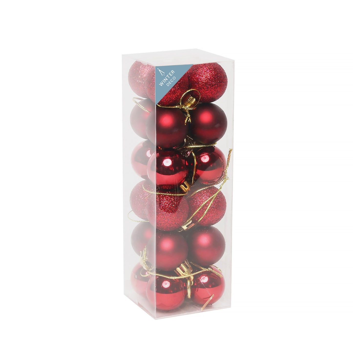 Burgundy Shatterproof Baubles (3cm) (24 pieces)