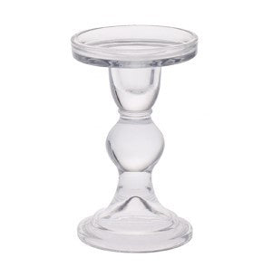 Clear Zara Pillar Glass Candle HolderÂ (12cm)