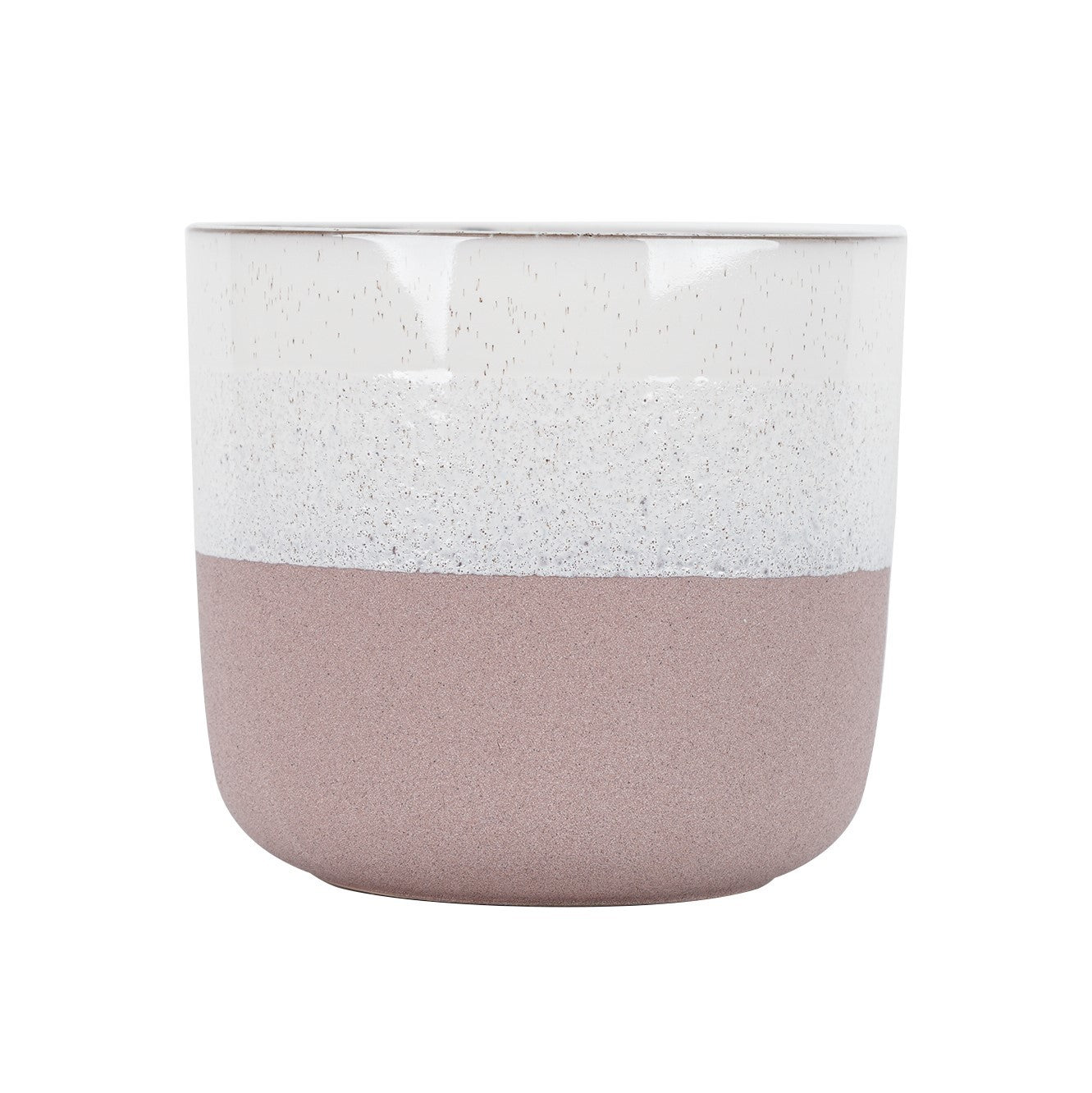 Hortus Pink &amp; White Bordeaux Stoneware Pot (22.5cm H x 24.5cm Dia)