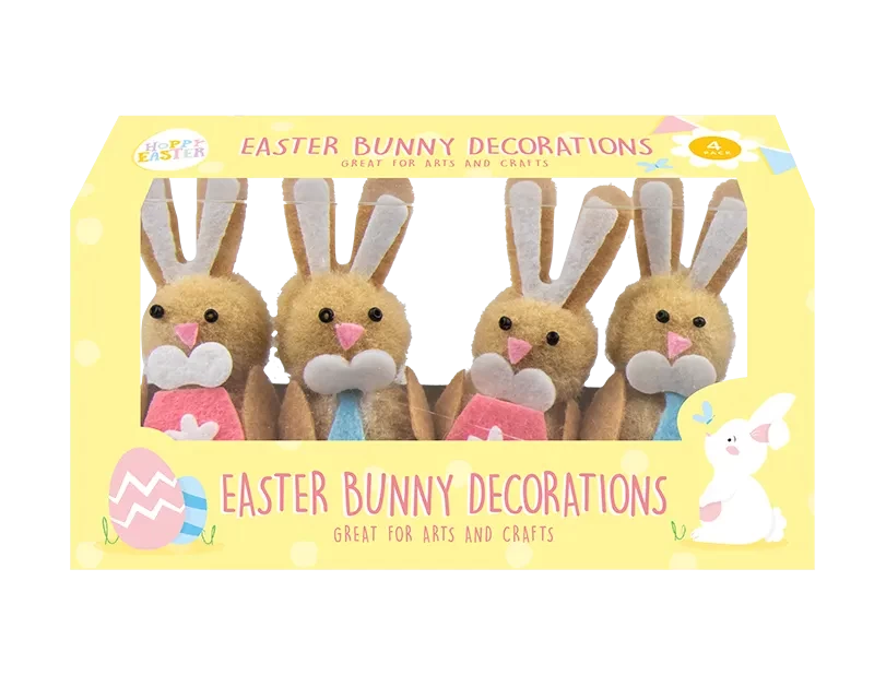 Pack of 4 Easter Bunny Decorations
