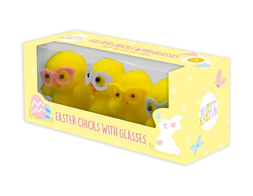 Pack of 4 Easter Chicks With Glasses