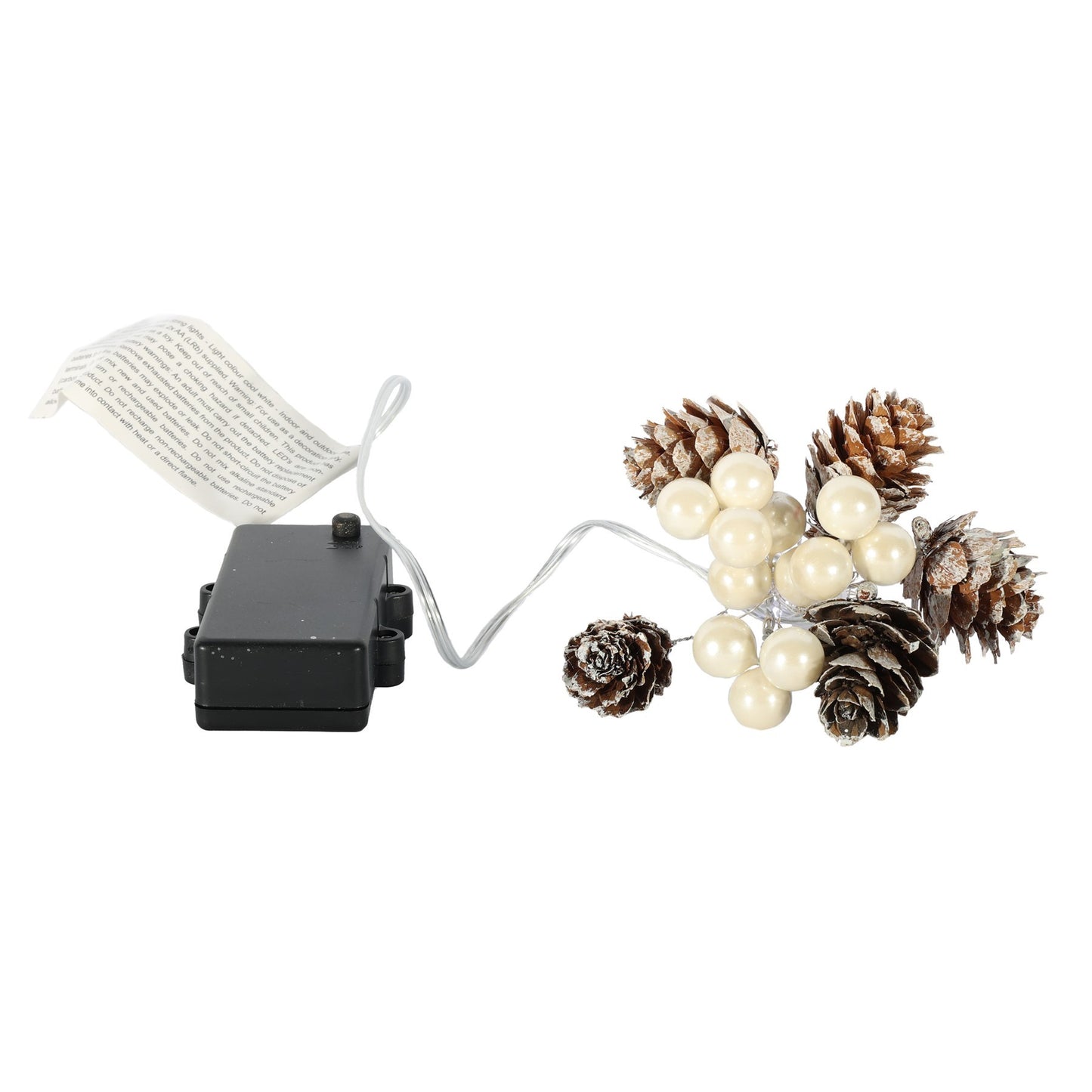 Outdoor Light White Berry Garland x 15 LED (180cm))