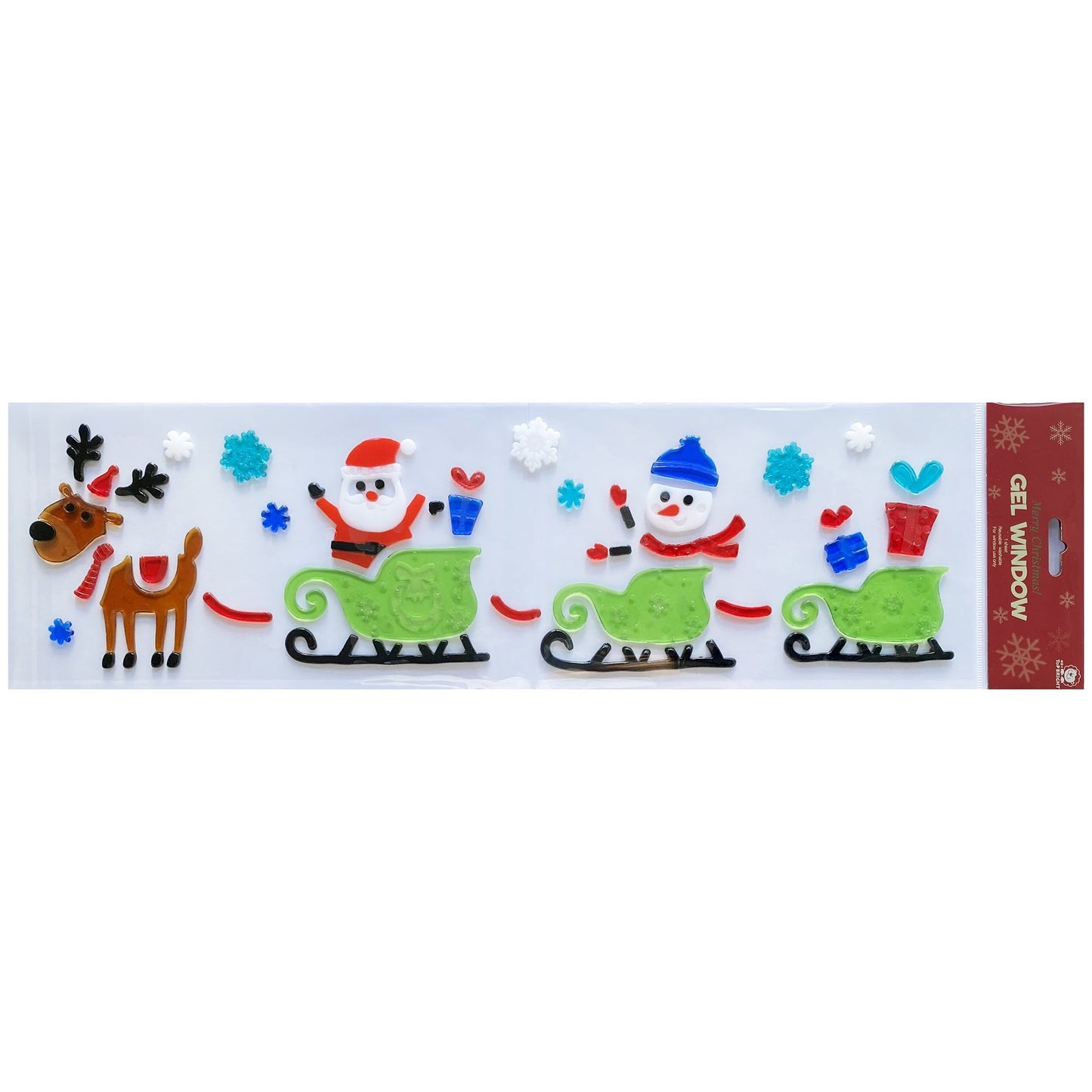 Santa Sledge Gel Window Stickers