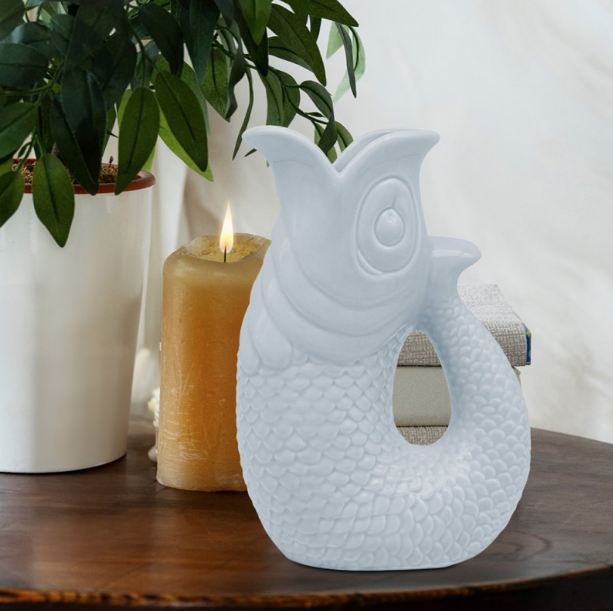 Blue Fish Jug Vase (20cm)
