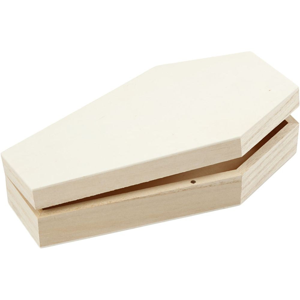 Wooden Coffin with Magnetic Lock