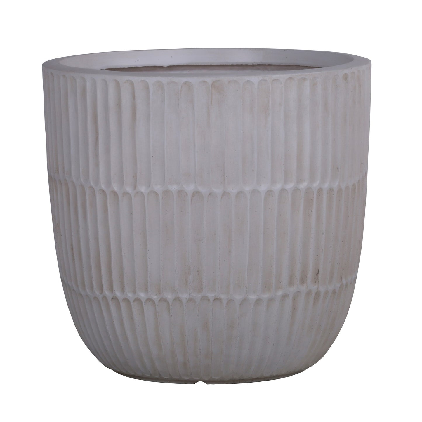Set of 4 Hortus Outdoor Cement Look Light Grey Planters