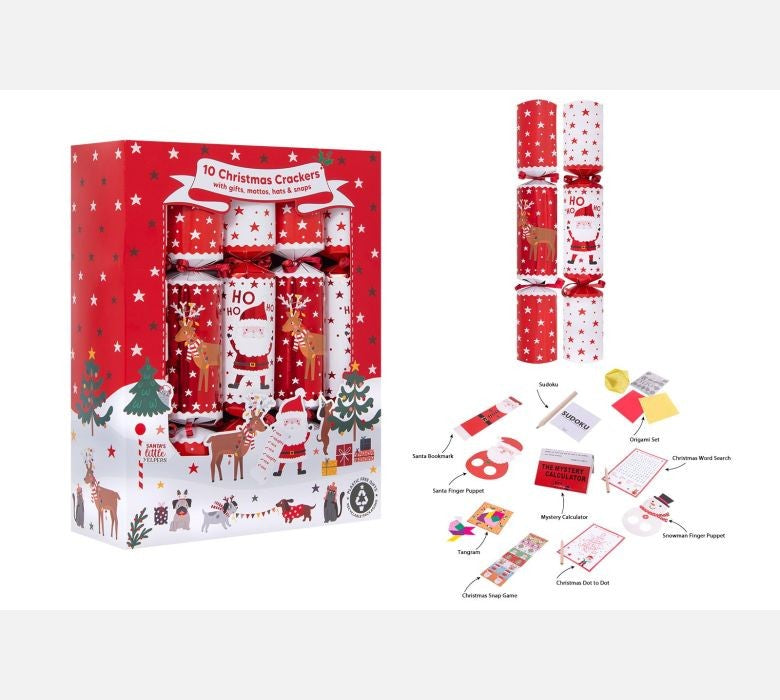 10 Family Santa &amp; Yelpers Crackers (12inch)