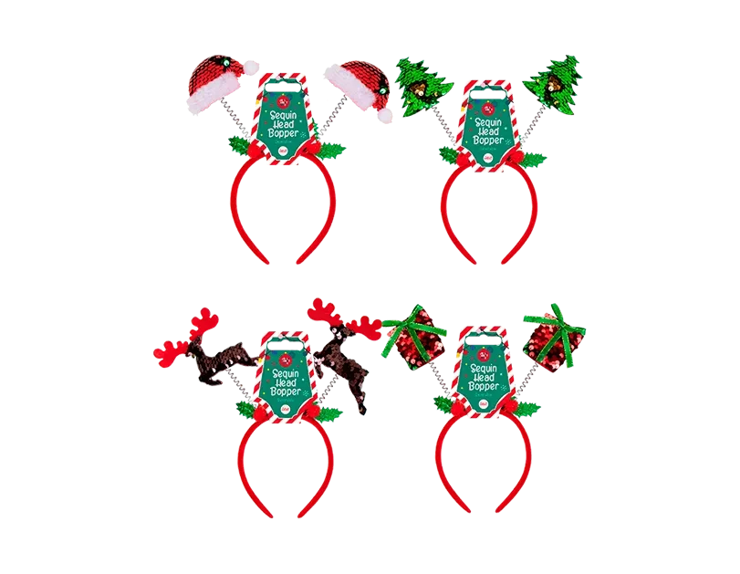 Reversible Sequin Christmas Head Boppers