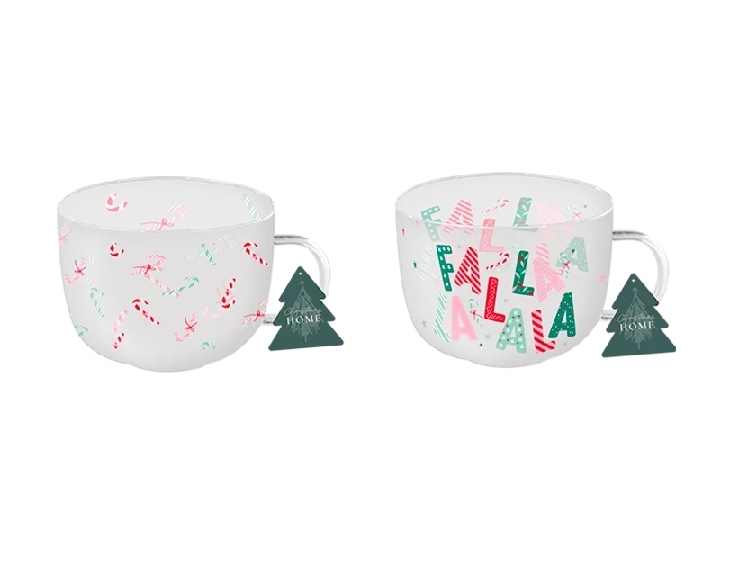 Festive Print Glass Mug