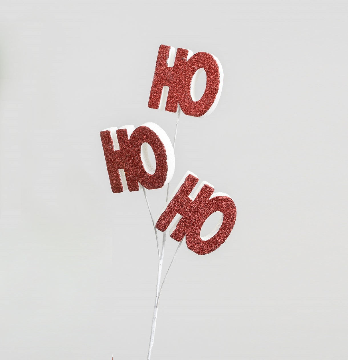 Red &amp; White Glitter HoHoHo Spray (64cm)