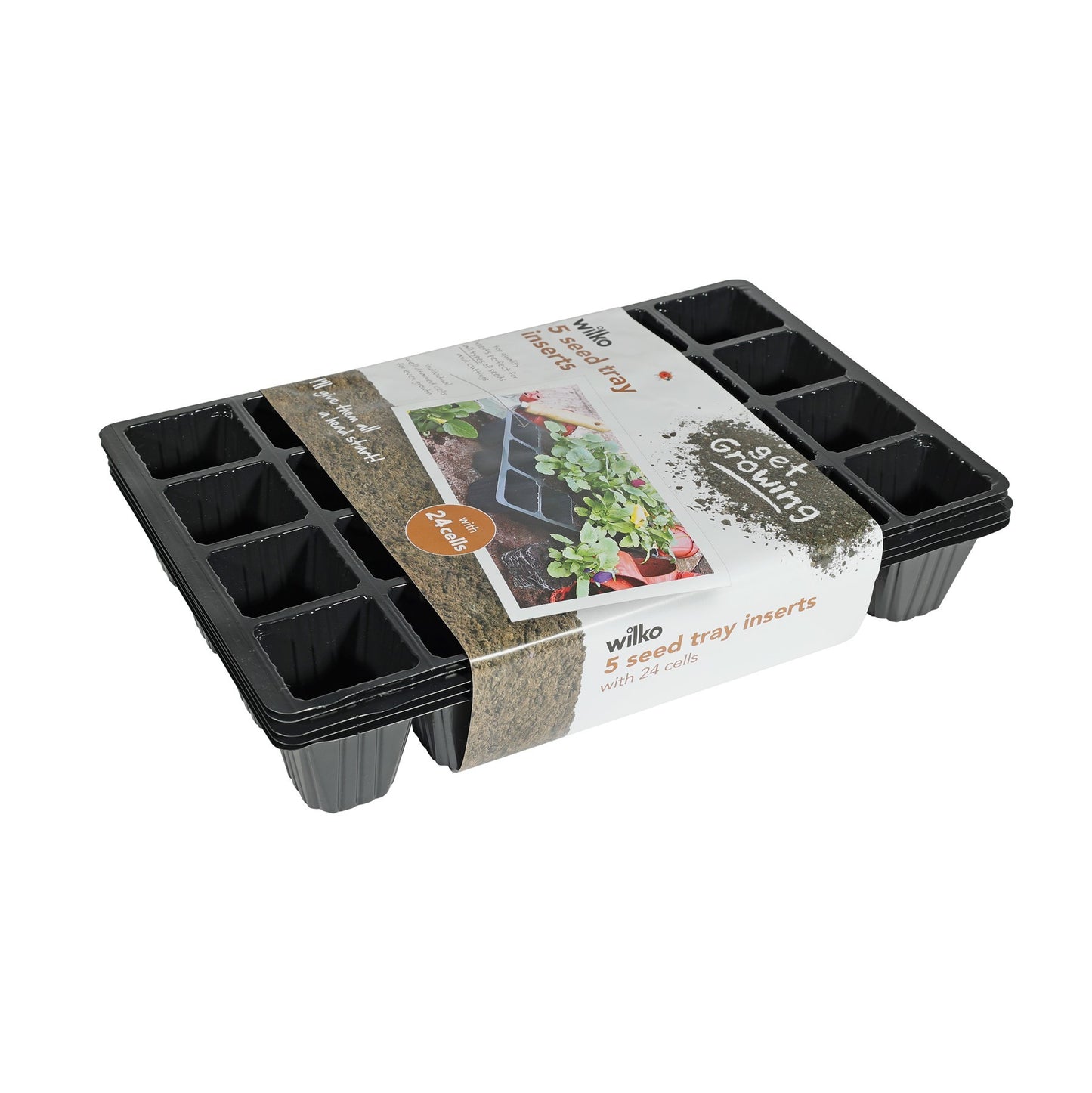24 Cell Black Insert Seed Tray (x5)