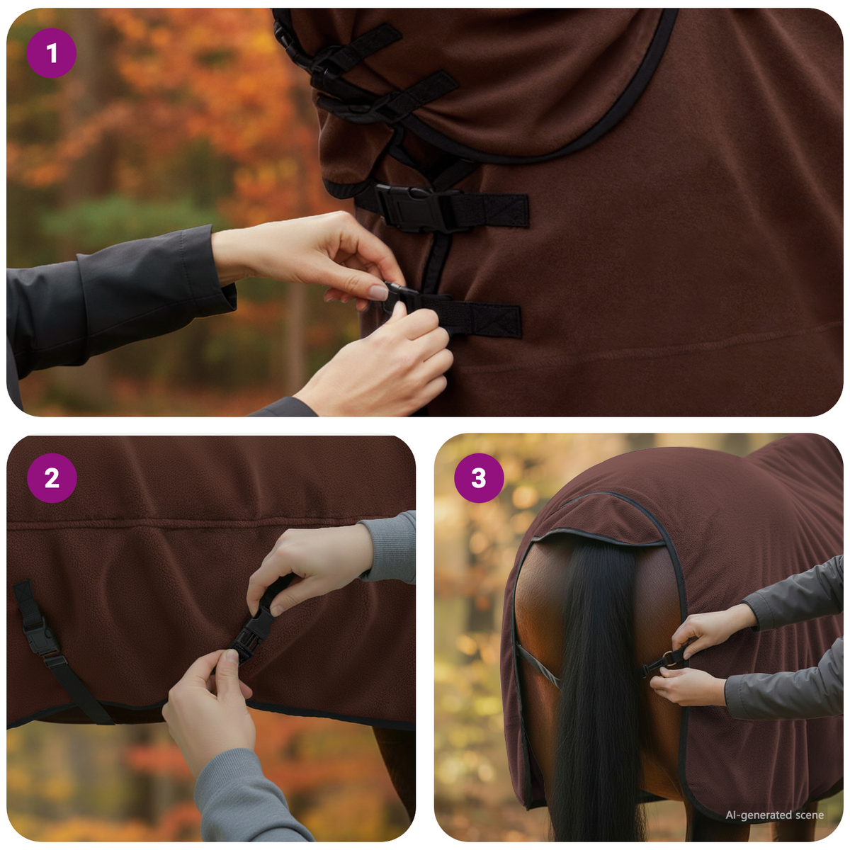 Horse Blanket Dark Brown 125 cm Polyester Fleece