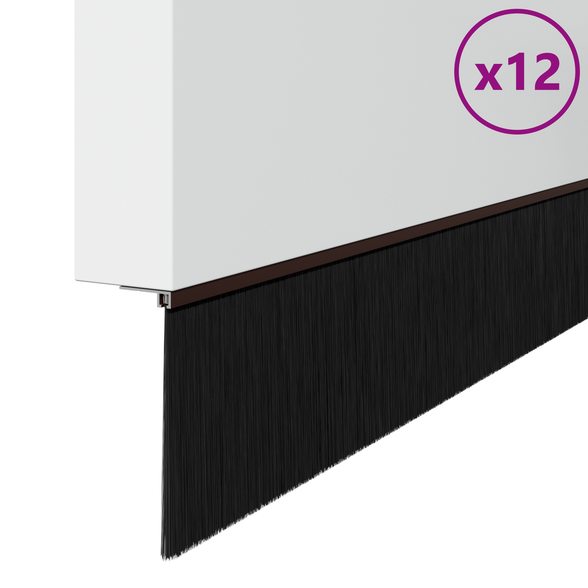 Self-adhesive Door Brush Seals 12 pcs 100 cm Aluminium Alloy