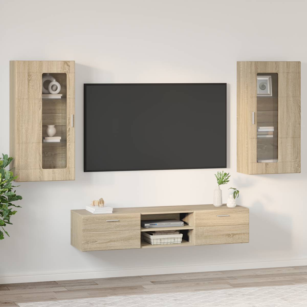 TV Cabinet Set FLORIN 3 pcs 150 x 39 x 30 cm Sonoma Oak