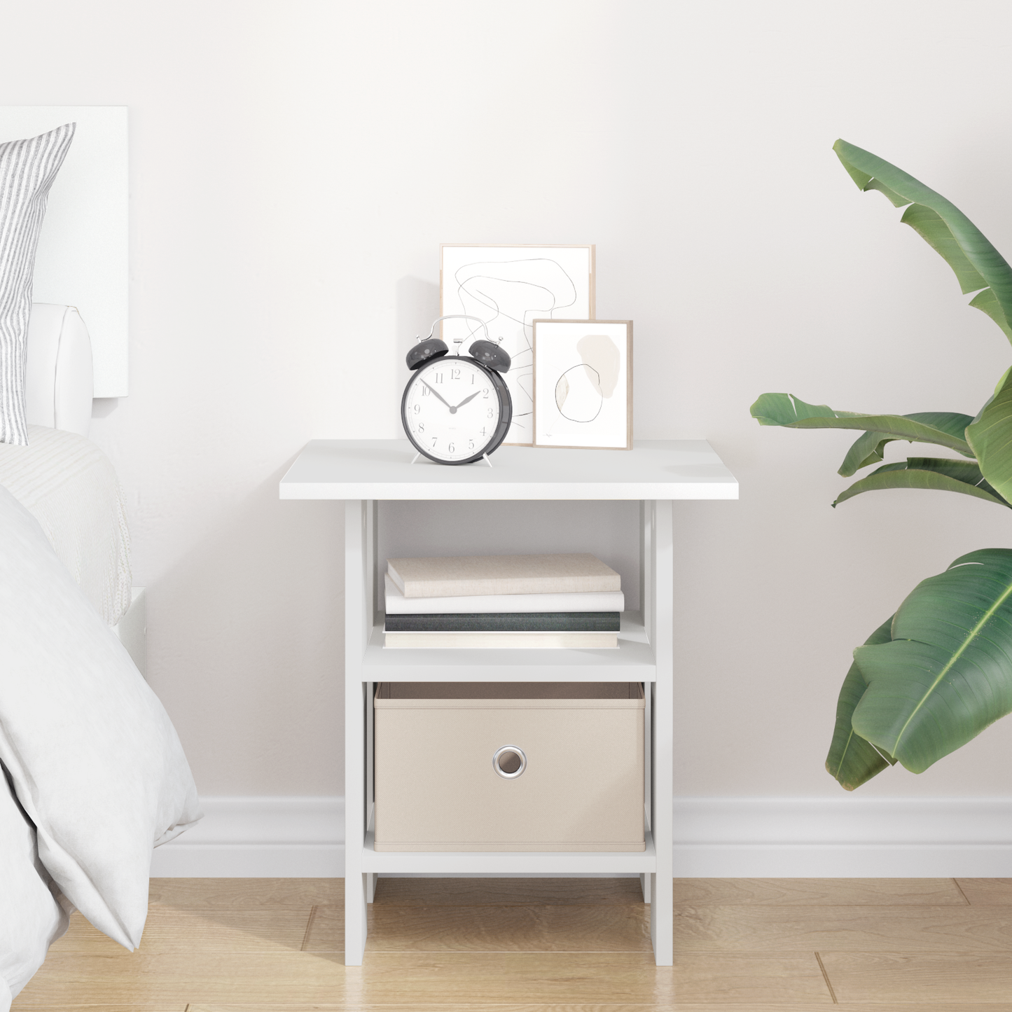 Bedside Table White 41 x 40 x 45 cm Engineered Wood