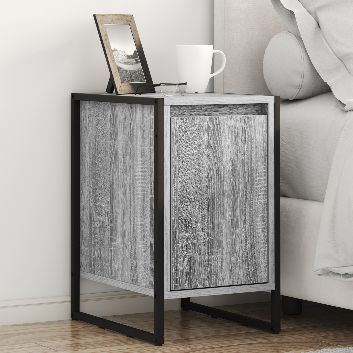 Bedside Table Grey Sonoma 39.5 x 30 x 50 cm Engineered Wood