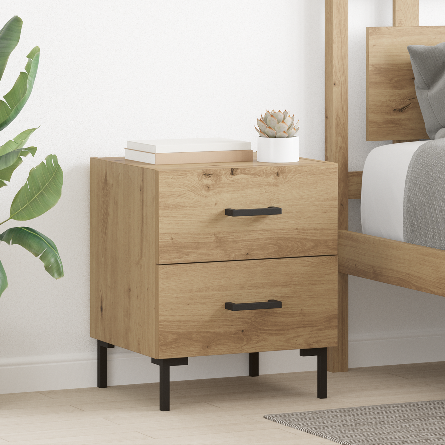 Bedside Cabinet Artisan Oak 40 x 35 x 47.5 cm Engineered Wood