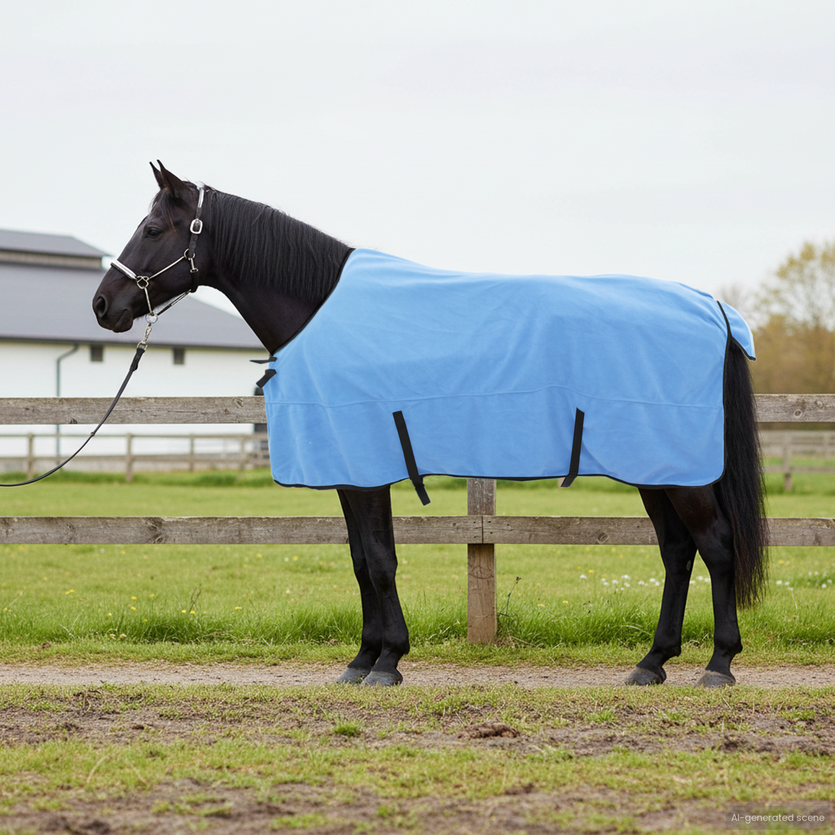 Horse Blanket Full Aqua 165 cm Polyester Fleece
