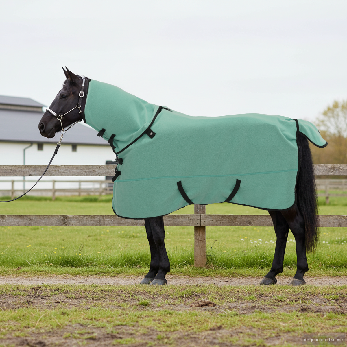 Horse Blanket Green 145 cm Polyester Fleece