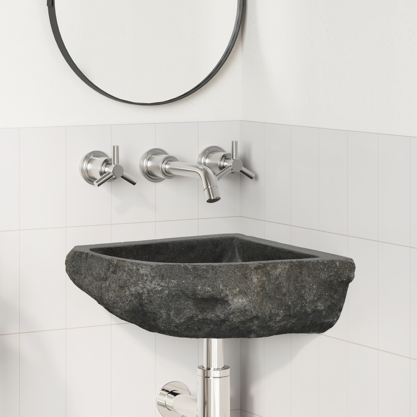 Basin Grey (30-37) x (30-37) x 12 cm River stone