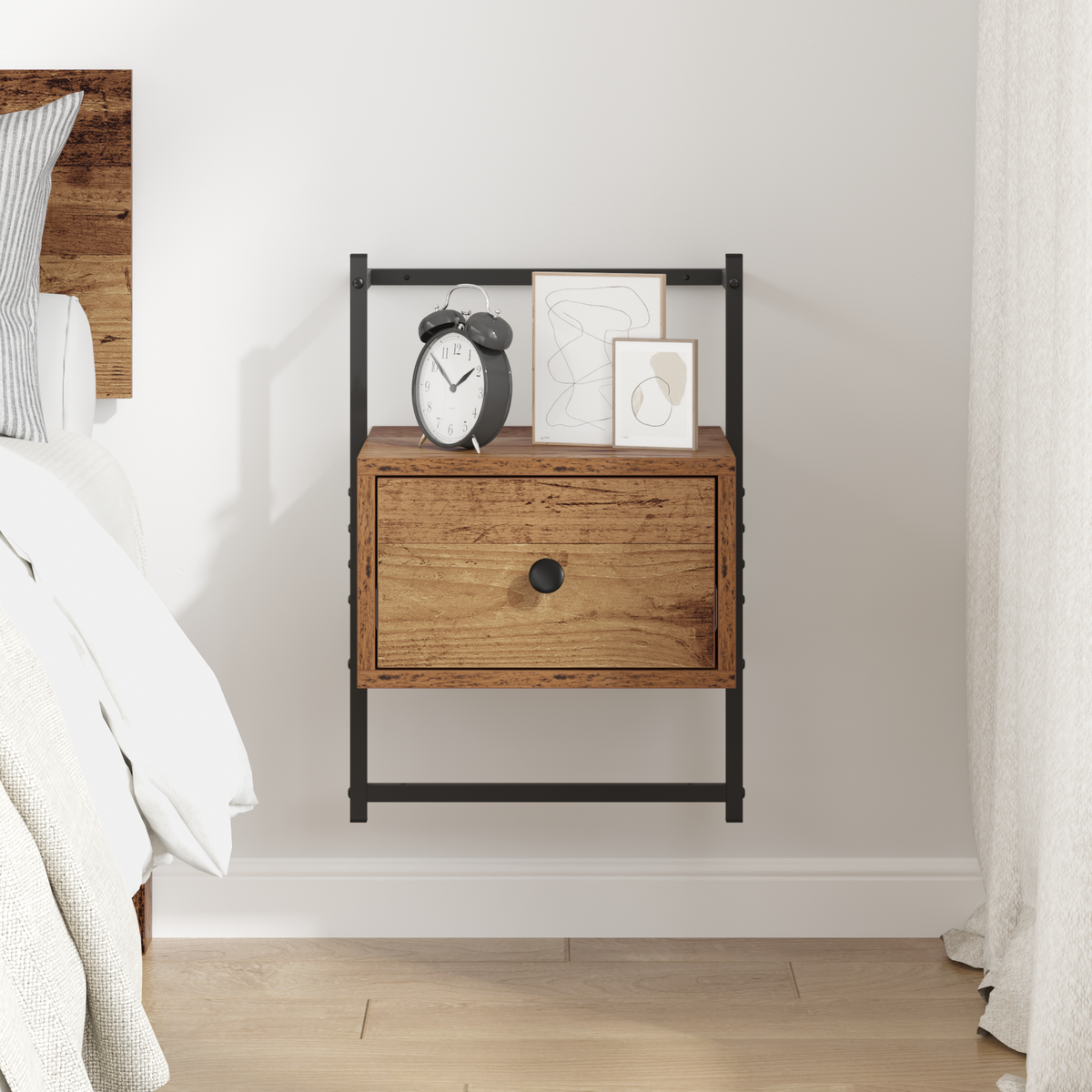 Bedside Cabinet Old Wood 35 x 30 x 51 cm Engineered Wood