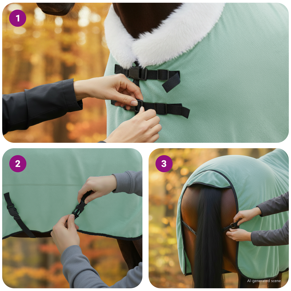 Horse Blanket Green 145 cm Polar fleece