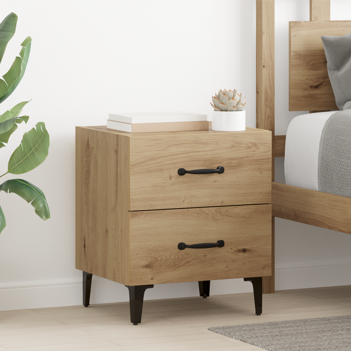 Bed Cabinet Artisan Oak 40 x 35 x 47.5 cm Engineered Wood