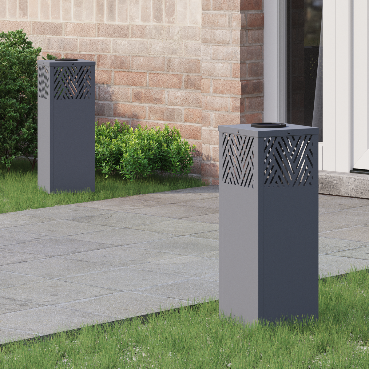Solar LED Pathway Light 2 pcs Warm White 18 x 18 x 50 cm